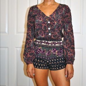 Paisley/Floral print romper